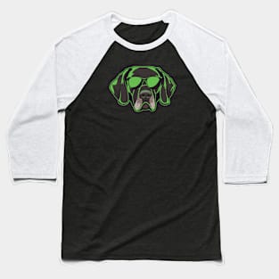 German Shorthaired Pointer Green Neon Shades Baseball T-Shirt